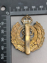 Load image into Gallery viewer, Original WW2 British Army Royal Engineers Brass Cap Badge
