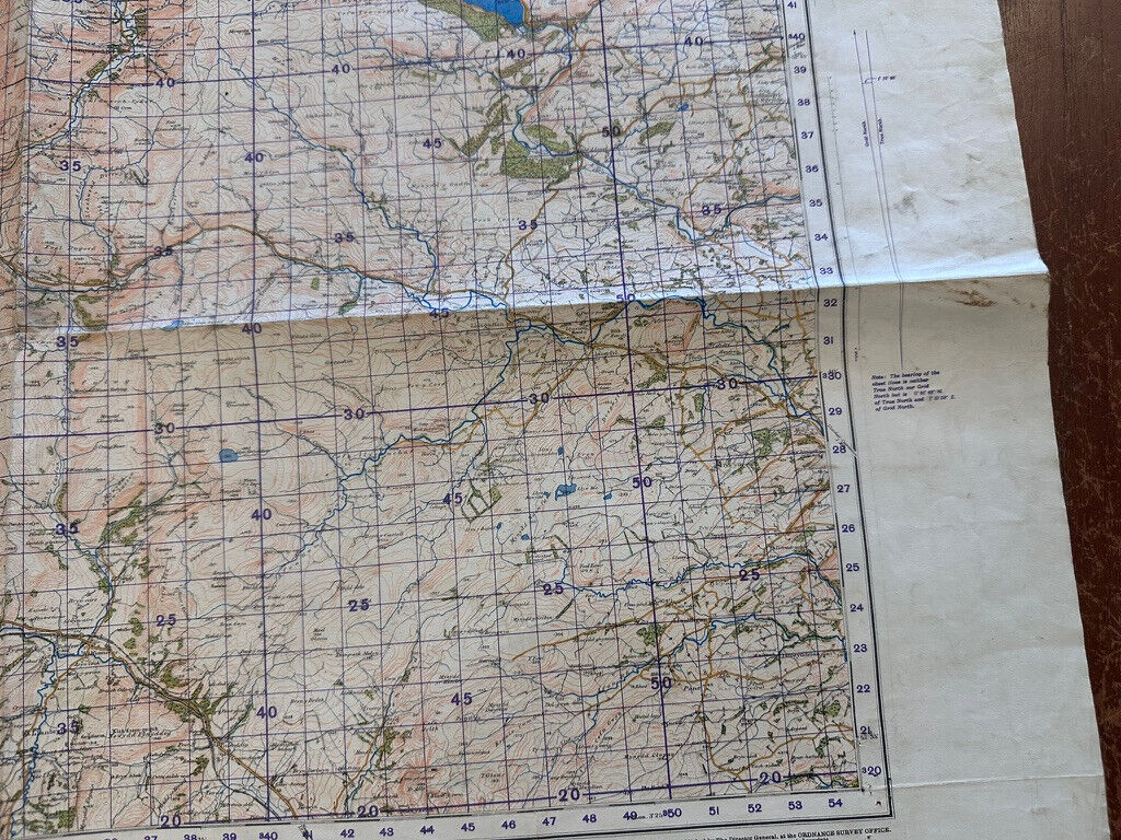 Original WW2 British Army GSGS OS Map of Great Britain - Dolgelley & Lake Vyrnwy - The Militaria Shop