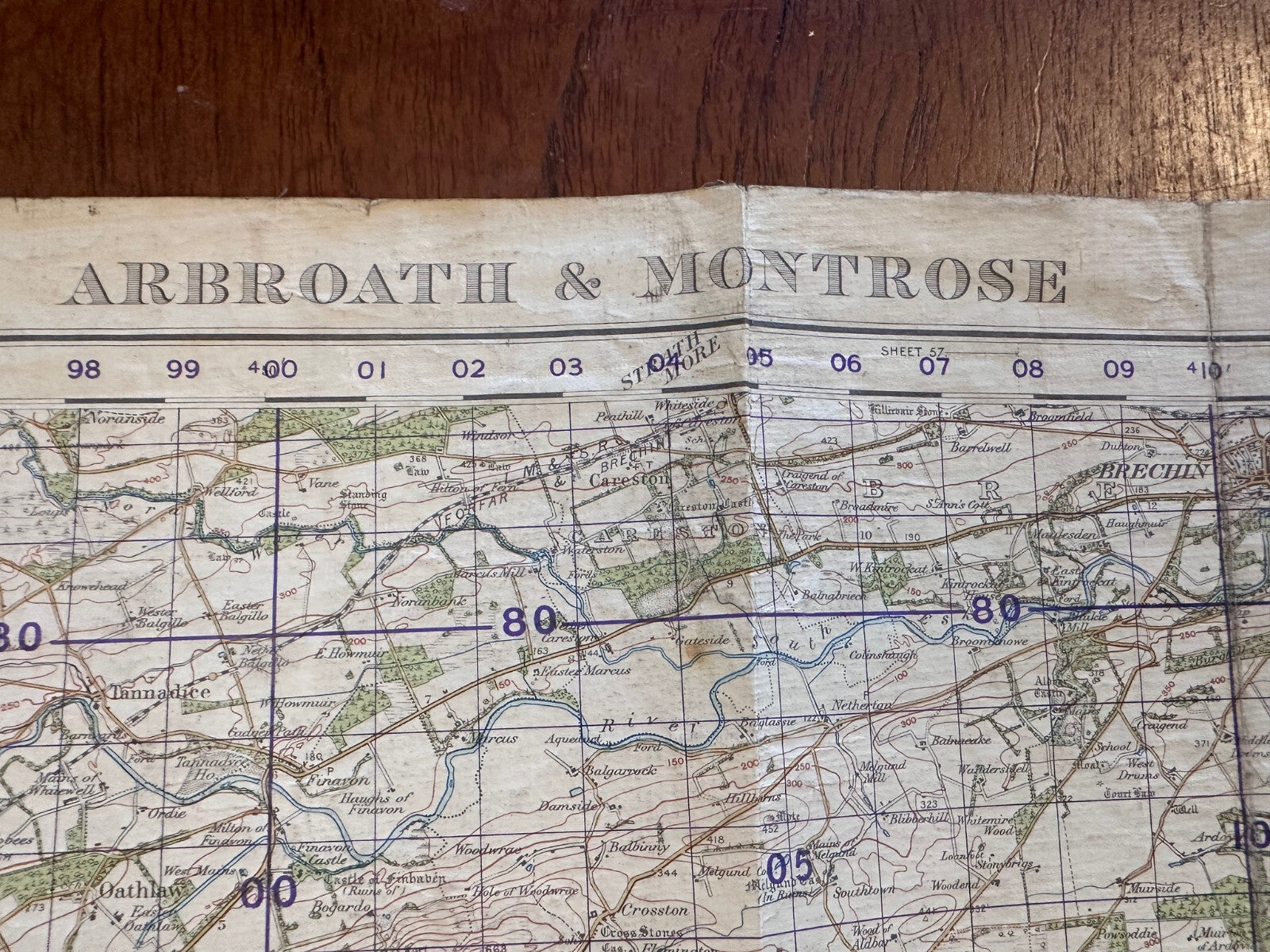 Original WW2 British Army GSGS Map of Scotland - Arbroath & Montrose - The Militaria Shop