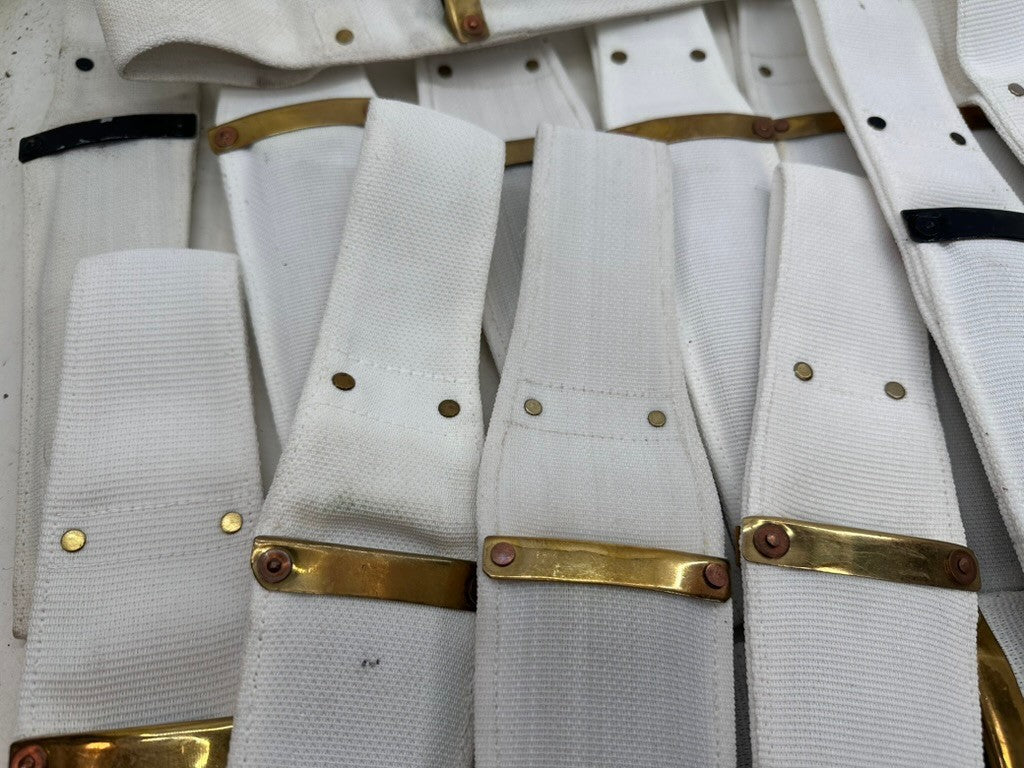 Genuine British Military Ceremonial White Issue Courlene Belt Keepers Stays 2 Pr - Foto 7