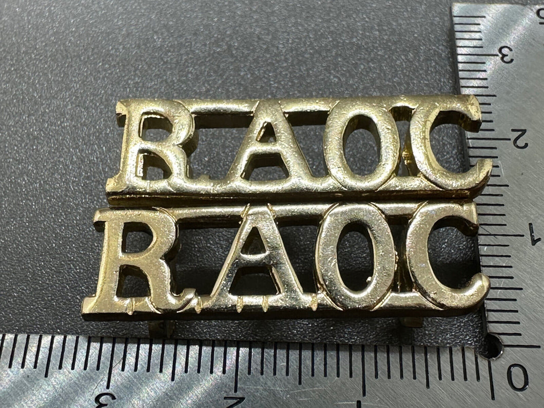 Genuine British Army Royal Army Ordnance Corps Shoulder Title Pair