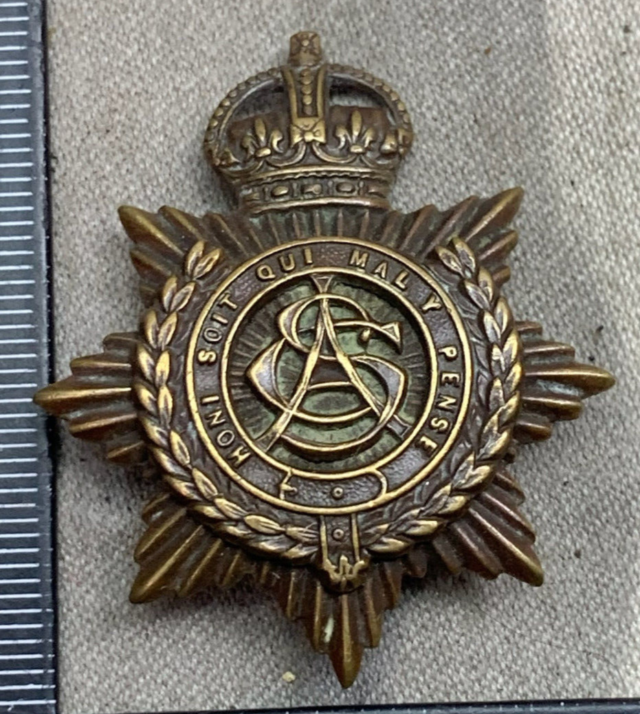 Original WW1 British Army Serice Corps ASC Cap Badge - Officers Bronze