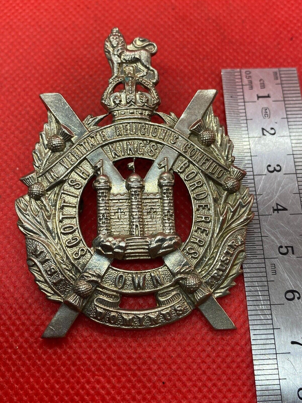 Original WW1 / WW2 British Army King's Own Scottish Border's Regiment Cap Badge