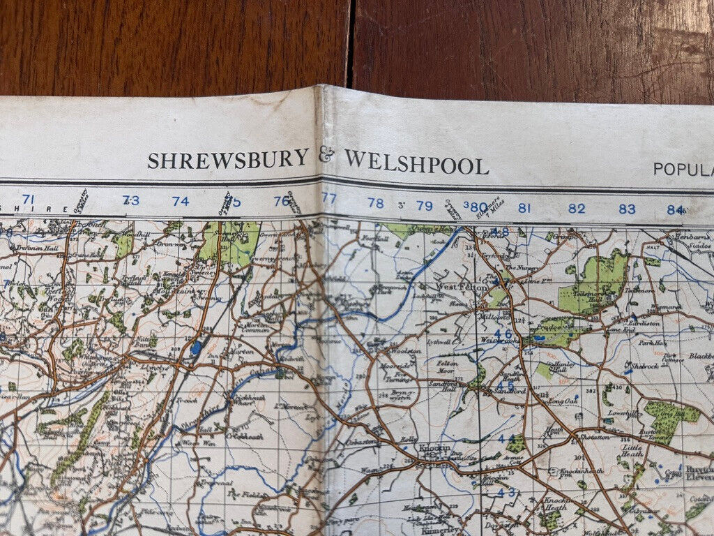 Original WW2 British Army GSGS Map of England & Wales - Shrewsbury & Welshpool - The Militaria Shop