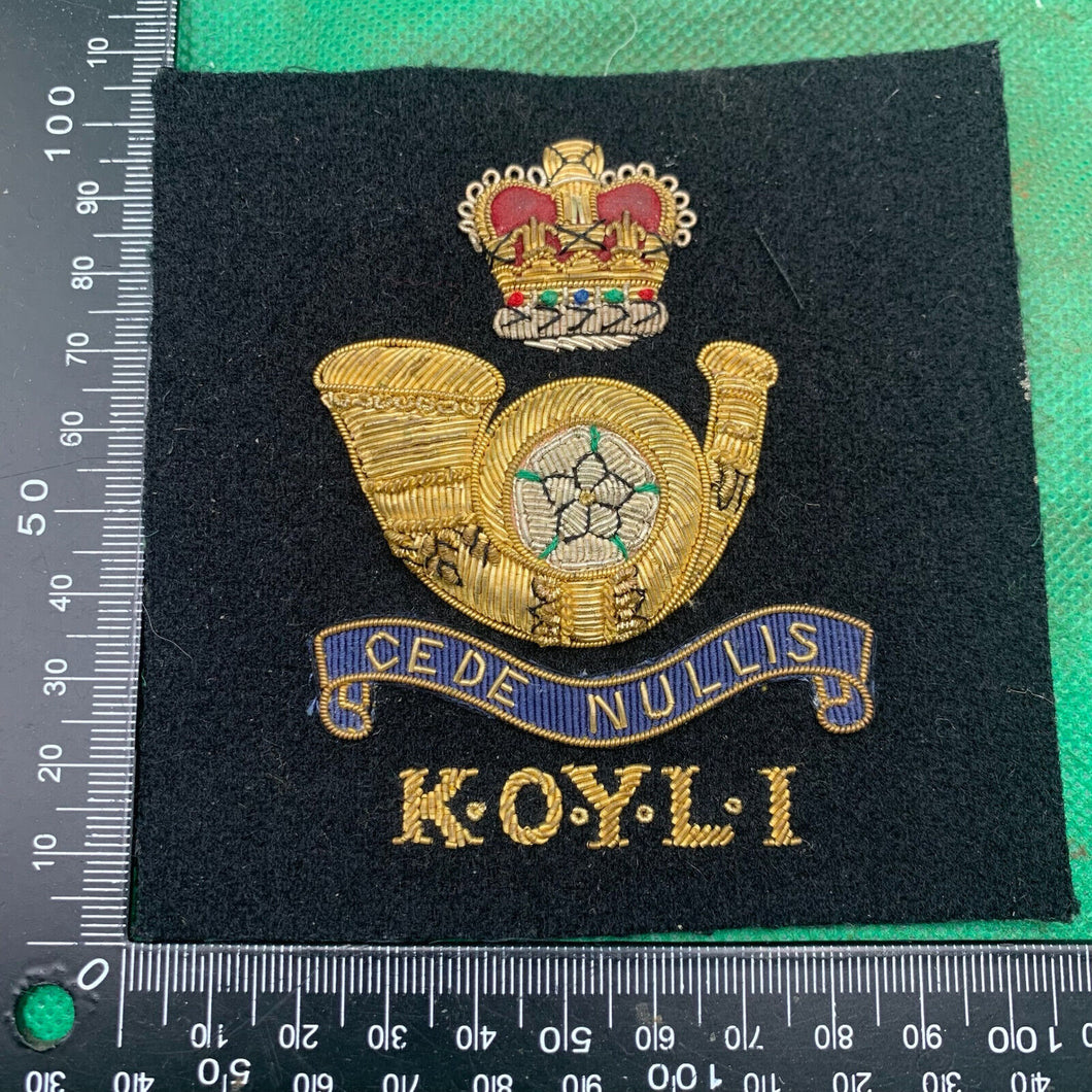 British Army Bullion Embroidered Blazer Badge - Kings Own Yorkshire Light Infant