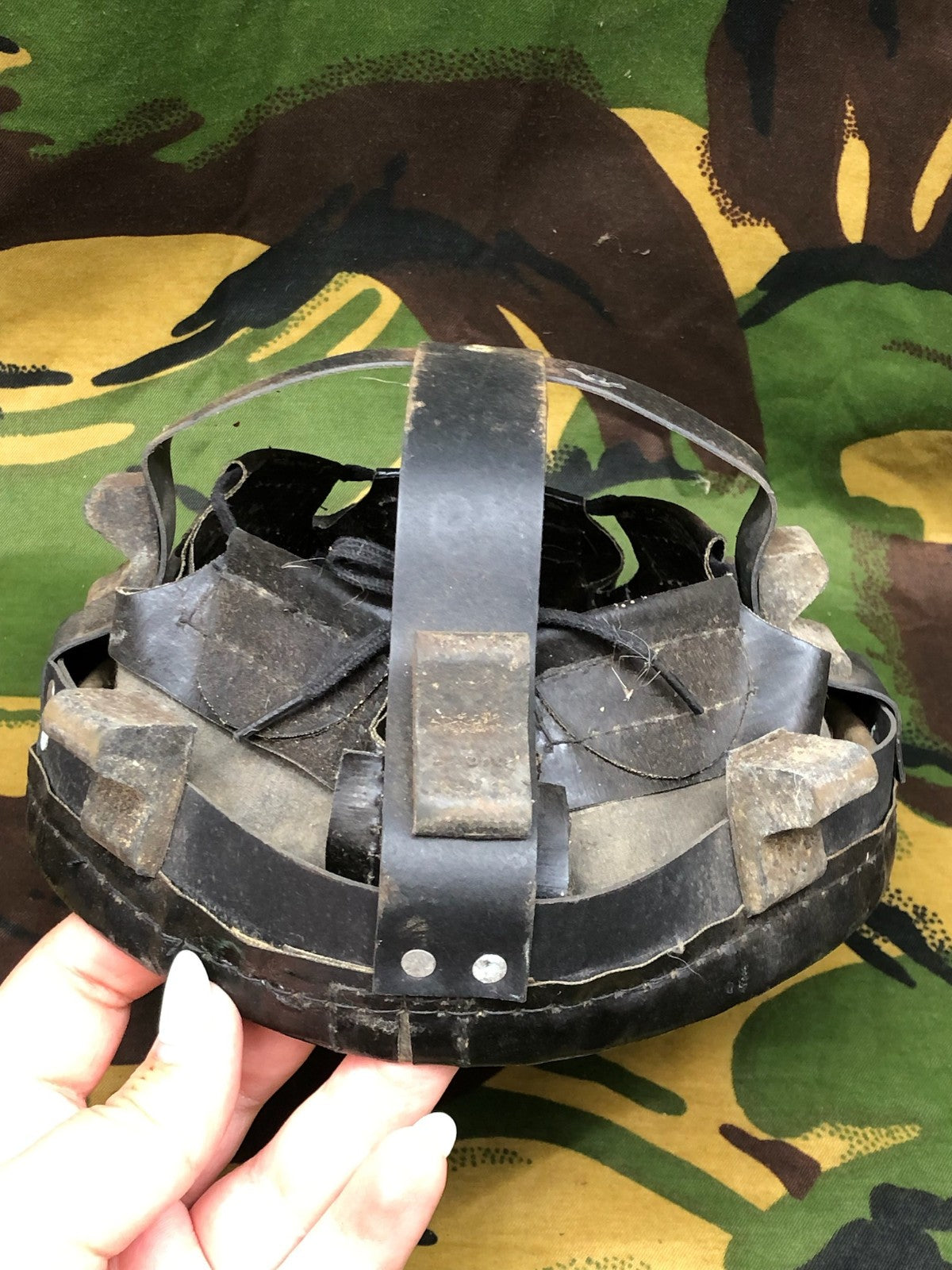 Original British Army Helmet Liner - Size 6 1/2 - Ideal for WW2 Helmet - The Militaria Shop