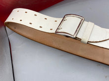 Load image into Gallery viewer, Clean East German Police Officer&#39;s White Leather Belt with Steel Buckle
