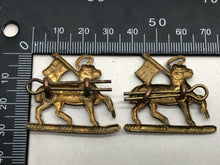 Load image into Gallery viewer, Original WW2 British Army Collar Badges Pair - Queen&#39;s Royal Regiment
