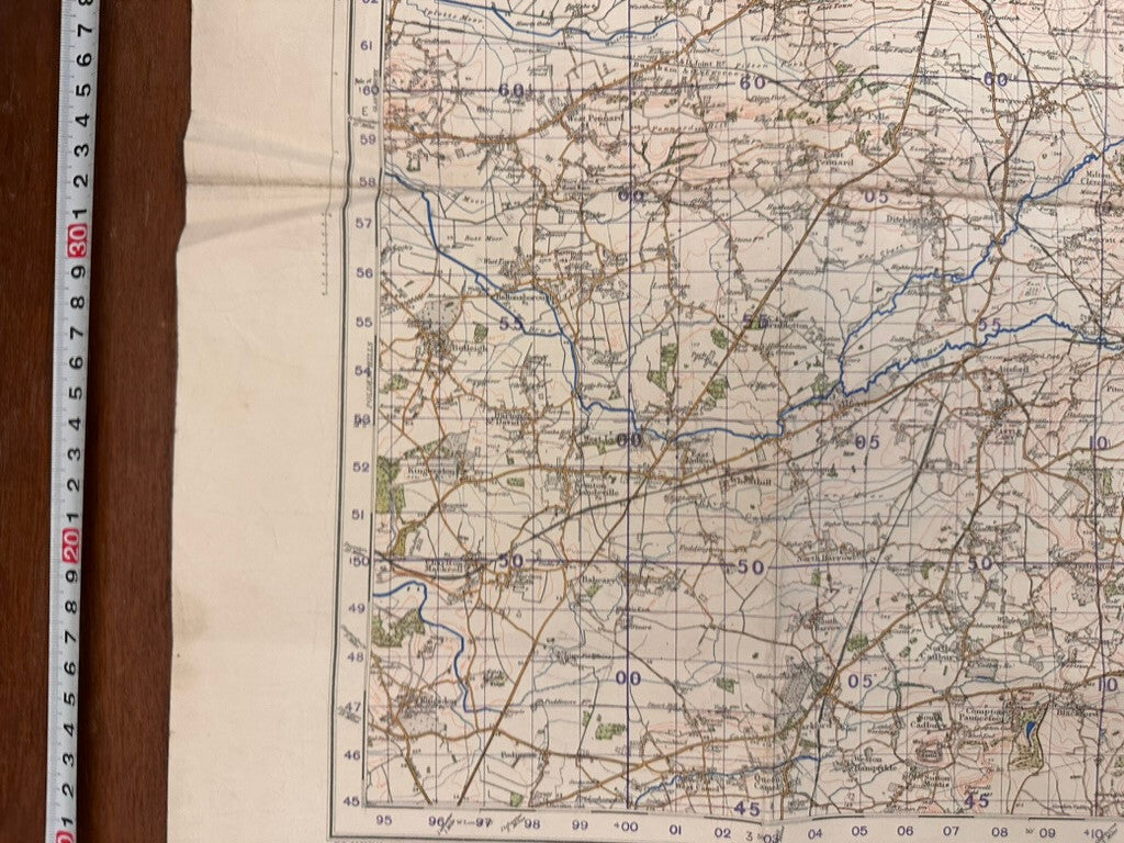 Original WW2 British Army GSGS OS Map of Great Britain - Wells & Frome - The Militaria Shop