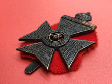 Load image into Gallery viewer, Original WW2 British Army Kings Crown Cap Badge - The Kings Royal Rifle Corps
