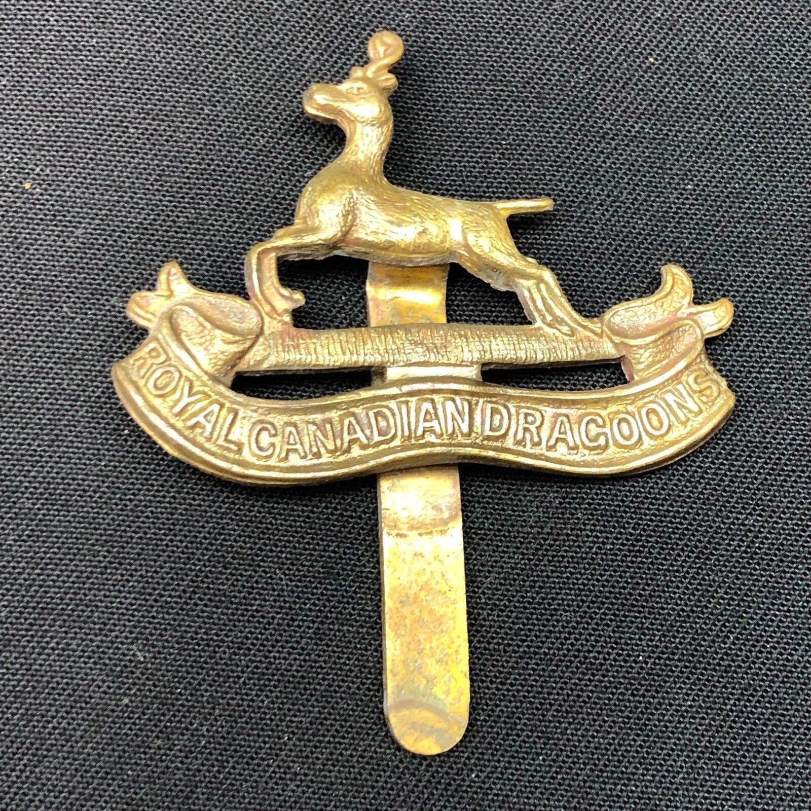 Original British Army WW1 / WW2 Royal Canadian Dragoons Cap Badge - The Militaria Shop