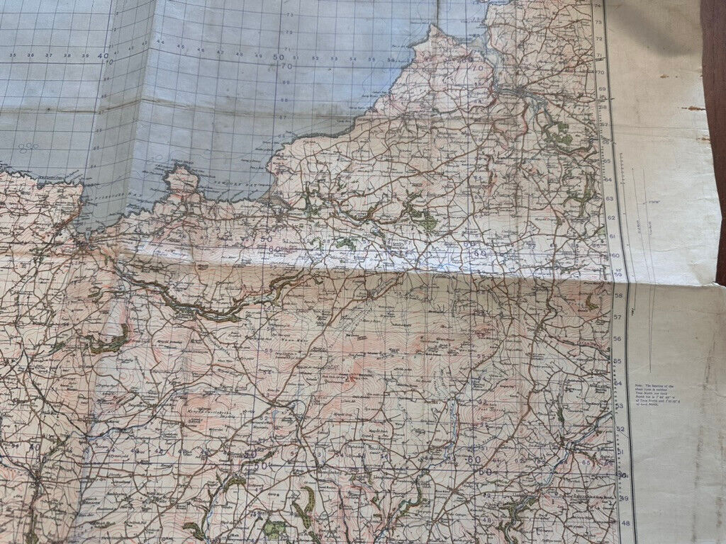 Original WW2 British Army OS Map of Great Britain - St David's & Cardigan - The Militaria Shop