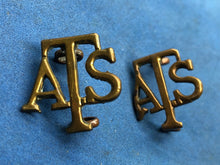 Load image into Gallery viewer, Original WW2 British Army Womens ATS Auxiliary Territorial Brass Shoulder Titles
