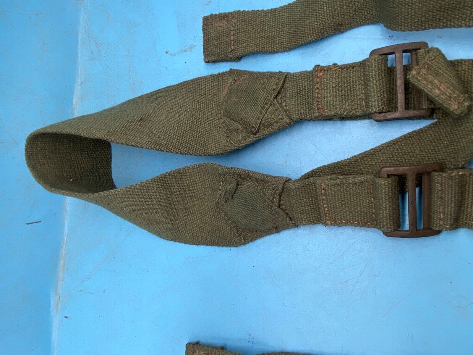 Original WW2 British Army 44 Pattern Equipment Straps - 1945 Dated - The Militaria Shop