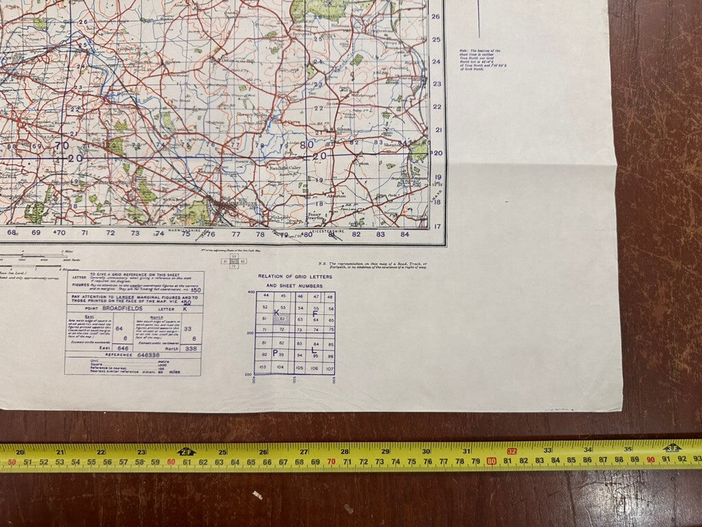 Original WW2 British Army GSGS OS Map of Great Britain - Burton & Walsall - The Militaria Shop
