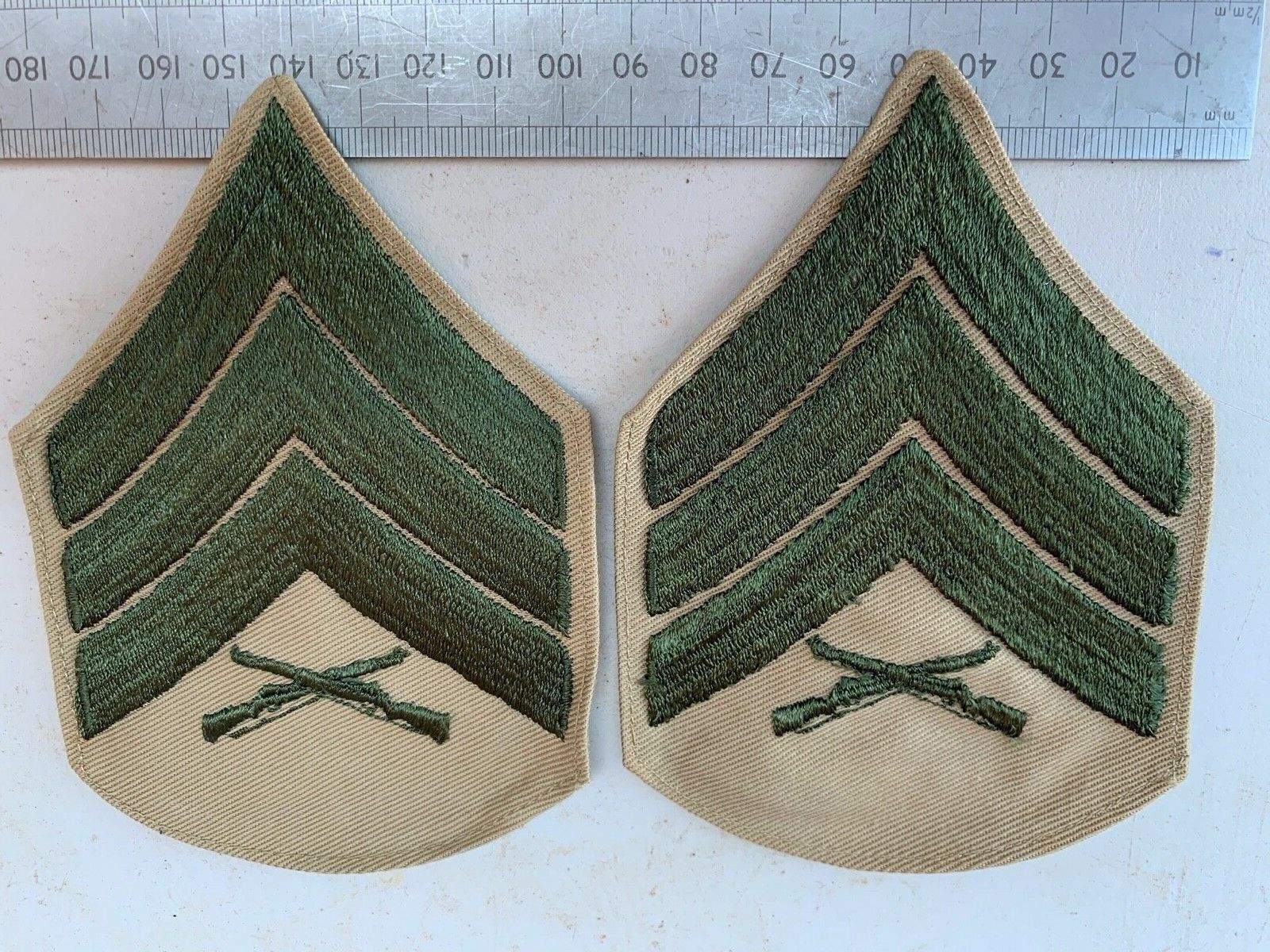 Pair of USMC United States Marine Corps Army Rank Chevrons - Sergeant - The Militaria Shop