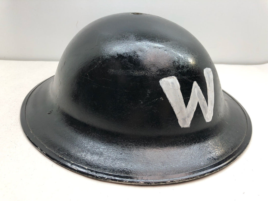 Original WW2 British Home Front Wardens Helmet - Repainted