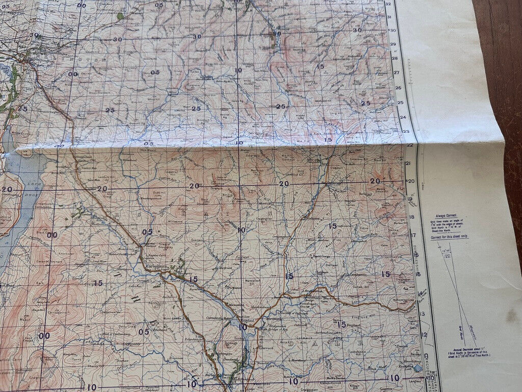 Original WW2 British Army GSGS OS Map of Scotland - Loch Doon - The Militaria Shop