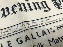 Load image into Gallery viewer, Original WW2 British Newspaper Channel Islands Occupation Jersey - July 1940
