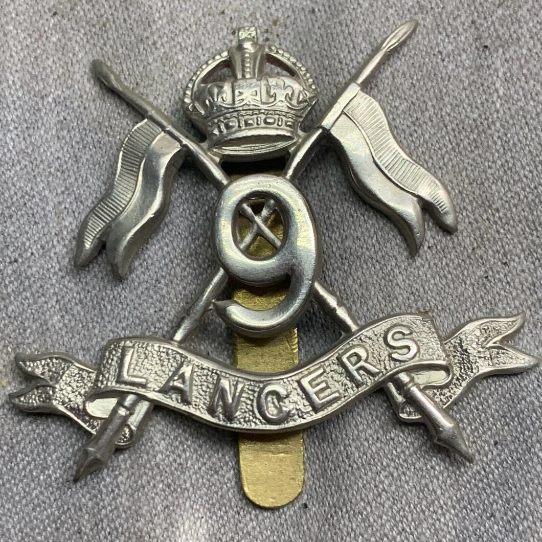 Original WW2 British Army 9th Queen's Royal Lancers Cap Badge