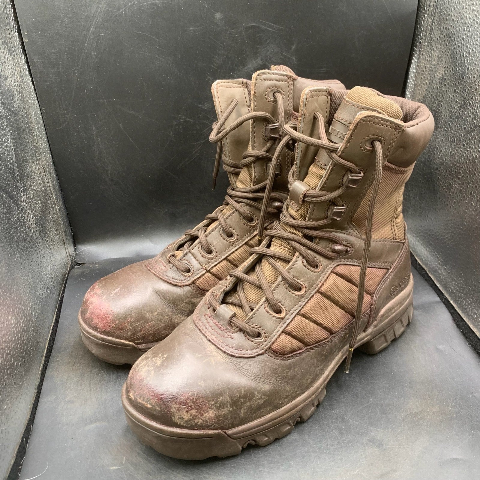 British Army Surplus Brown Leather Bates Male Combat Patrol Boots - Size UK 6 M - The Militaria Shop