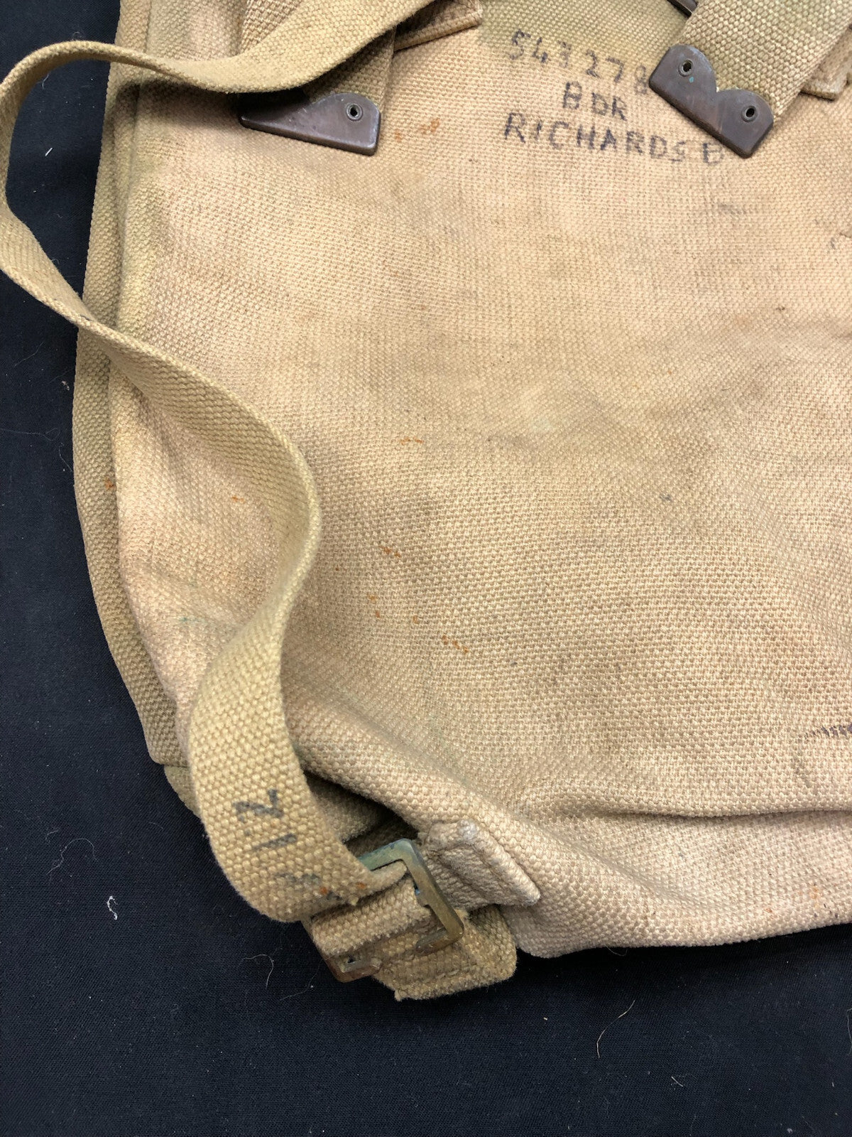 Original WW2 British Army 37 Pattern Large Pack & Strap - 1940 Dated - The Militaria Shop