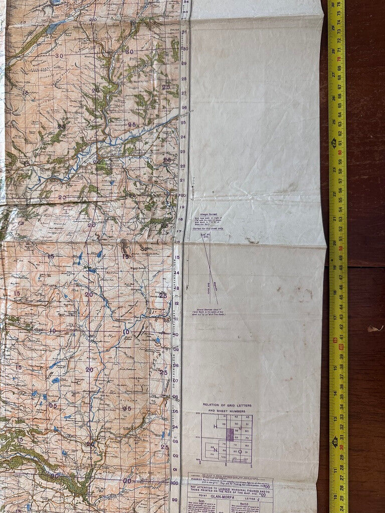 Original WW2 British Army OS Map of Great Britain - Barmouth & Aberysthwyth - The Militaria Shop