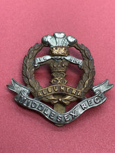 Load image into Gallery viewer, Original WW2 British Army Middlesex Regiment Cap Badge
