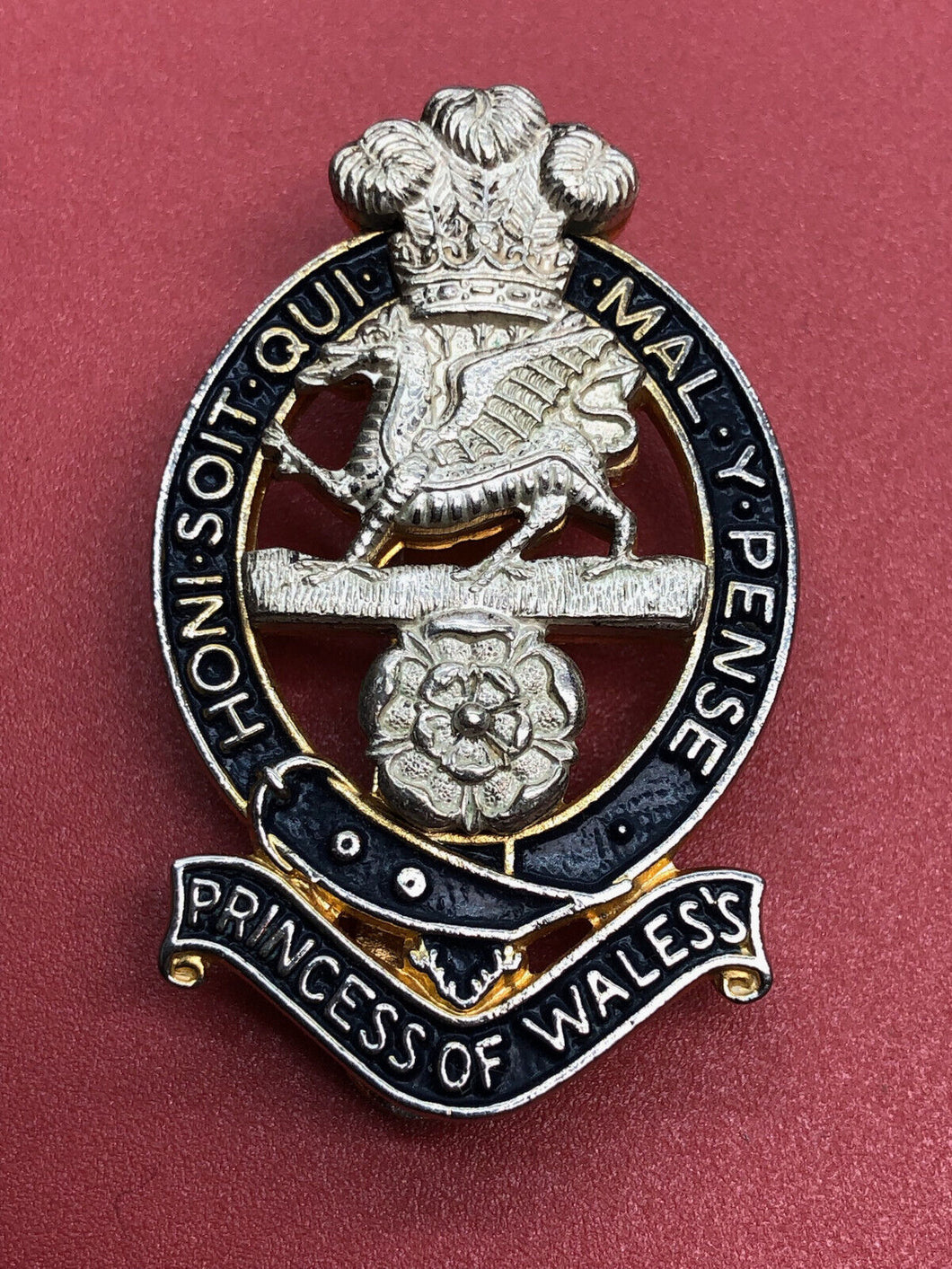 Genuine British Army Princess of Wales's Royal Regiment Cap Badge