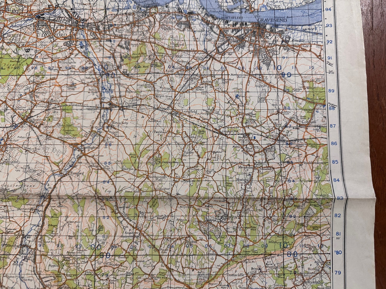 Original WW2 British Army GSGS OS Map of England - N.E London & Sevenoaks - The Militaria Shop
