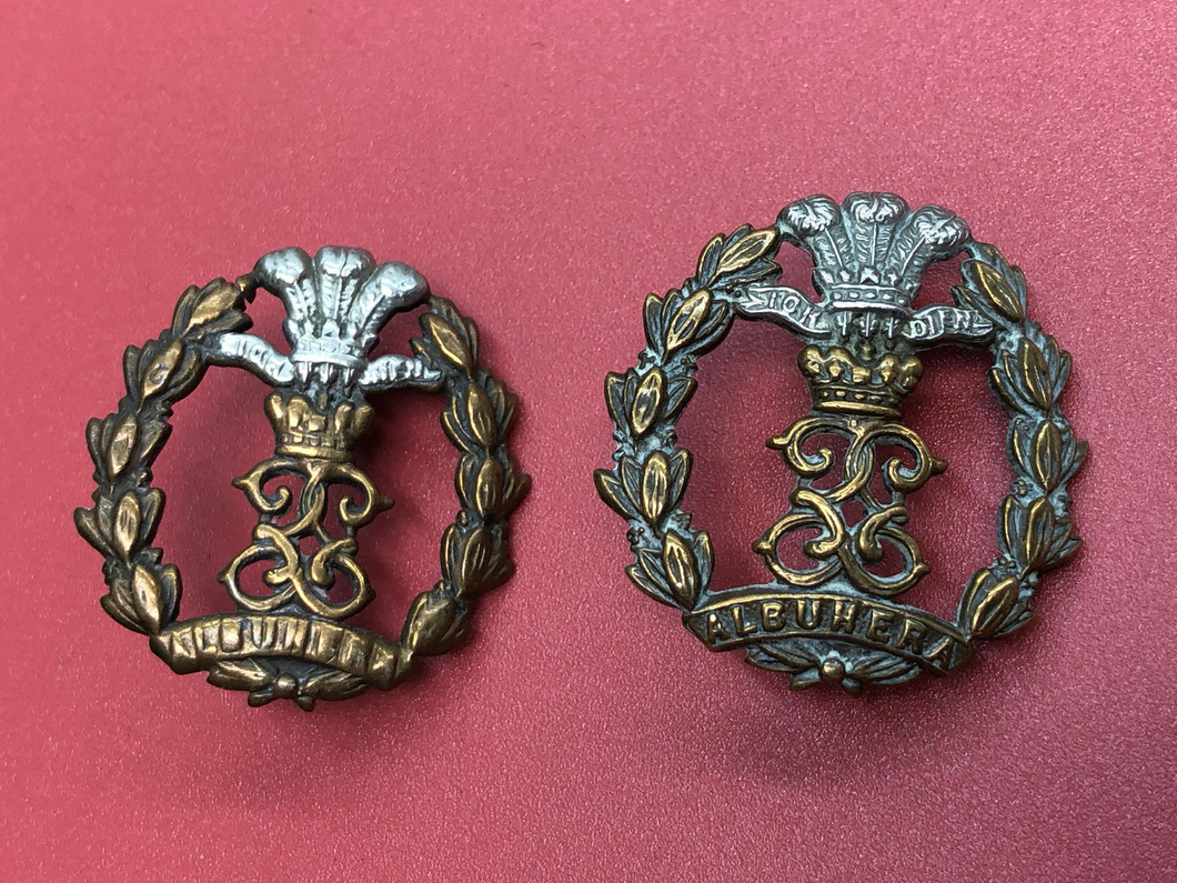 Original WW2 British Army Middlesex Regiment Collar Badge Pair