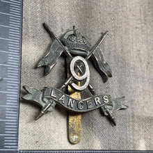 Load image into Gallery viewer, Original WW2 9th Queen&#39;s Royal Lancers British Army Cap Badge
