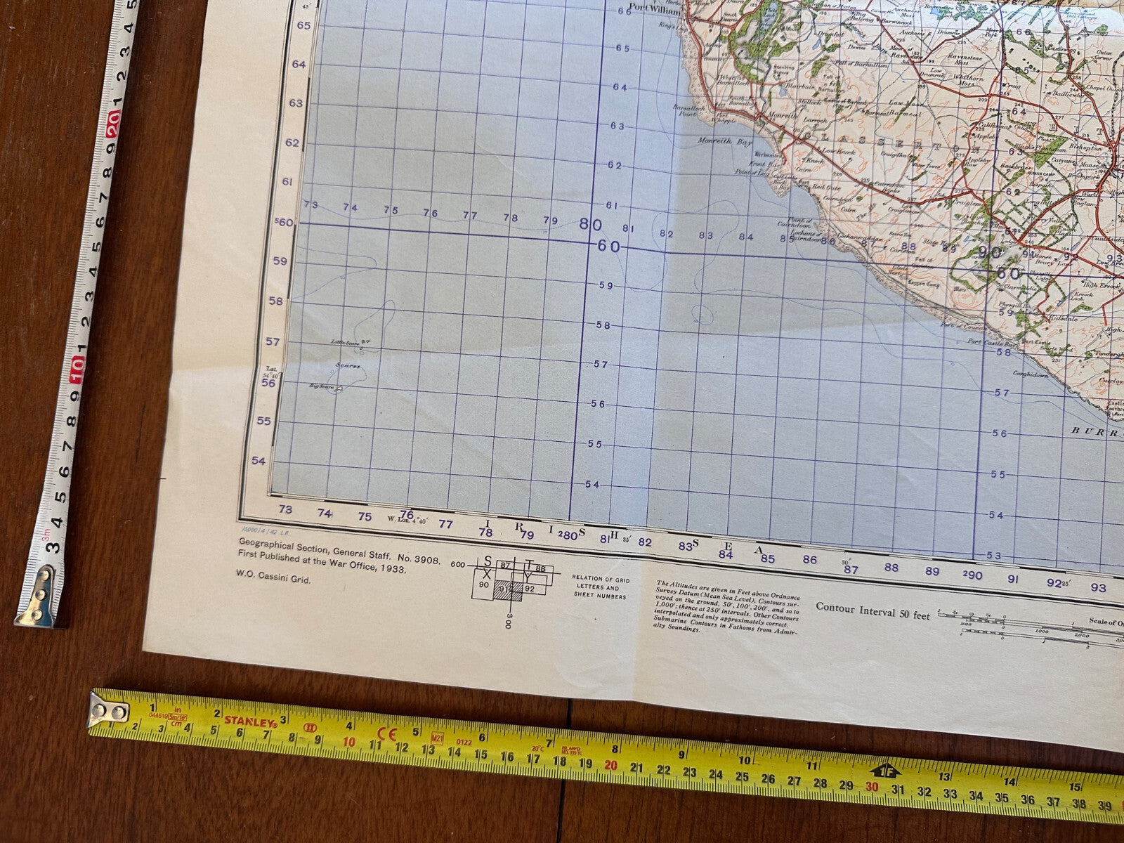 Original WW2 British Army GSGS Map of Scotland - Wigtown - The Militaria Shop