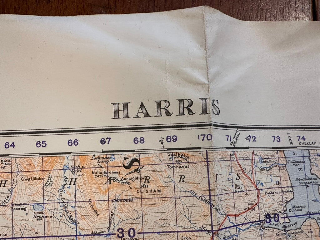 Original WW2 British Army GSGS Map of Scotland - Harris - The Militaria Shop