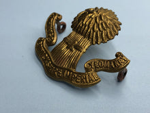 Load image into Gallery viewer, Original WW2 British Army Lothians and Berwickshire Imperial Yeomanry Cap Badge
