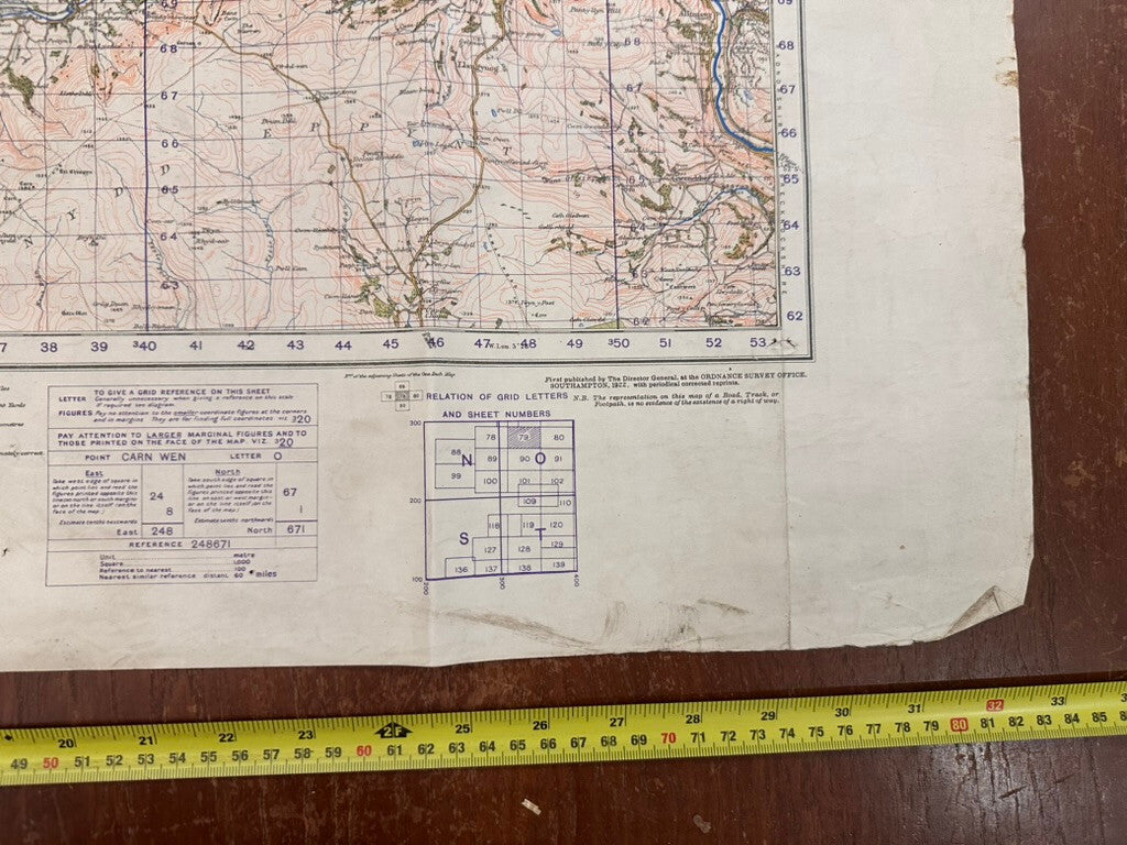 Original WW2 British Army GSGS OS Map of Great Britain - Llandrindod Wells - The Militaria Shop