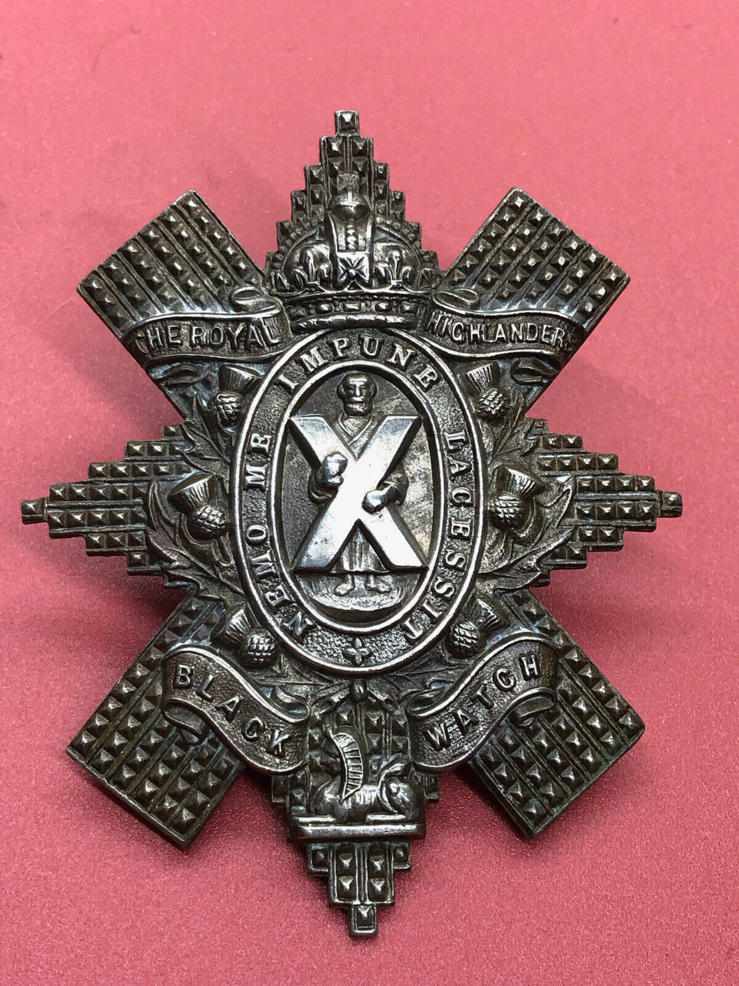 Original WW1 British Army The Royal Highlanders Black Watch Scottish Cap Badge