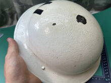 Load image into Gallery viewer, Original WW2 British Civil Defence Home Front Warden Helmet - Repainted
