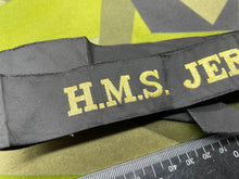Load image into Gallery viewer, Original British Royal Navy HMS Jersey - Cap Tally - The Militaria Shop
