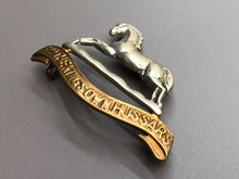 Load image into Gallery viewer, Original WW1 WW2 British Army 3rd The Kings Own Hussars Cap Badge
