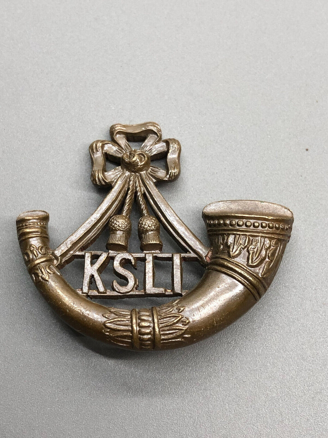 Original WW2 British Army King's Shropshire Light Infantry KSLI Cap Badge