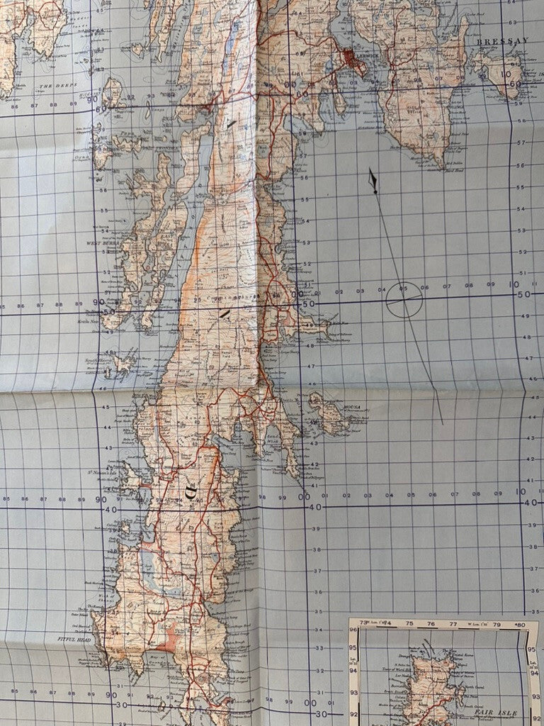 Original WW2 British Army GSGS Map of Scotland - South Mainland Shetland Islands - The Militaria Shop