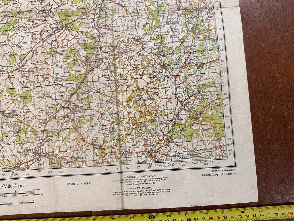 Original WW2 British Army GSGS OS Map of England - Winchester - The Militaria Shop