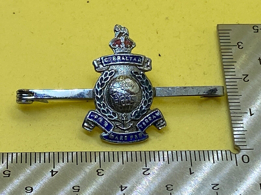 Original WW1 / WW2 Enamel & White Metal Royal Marines Sweetheart Brooch