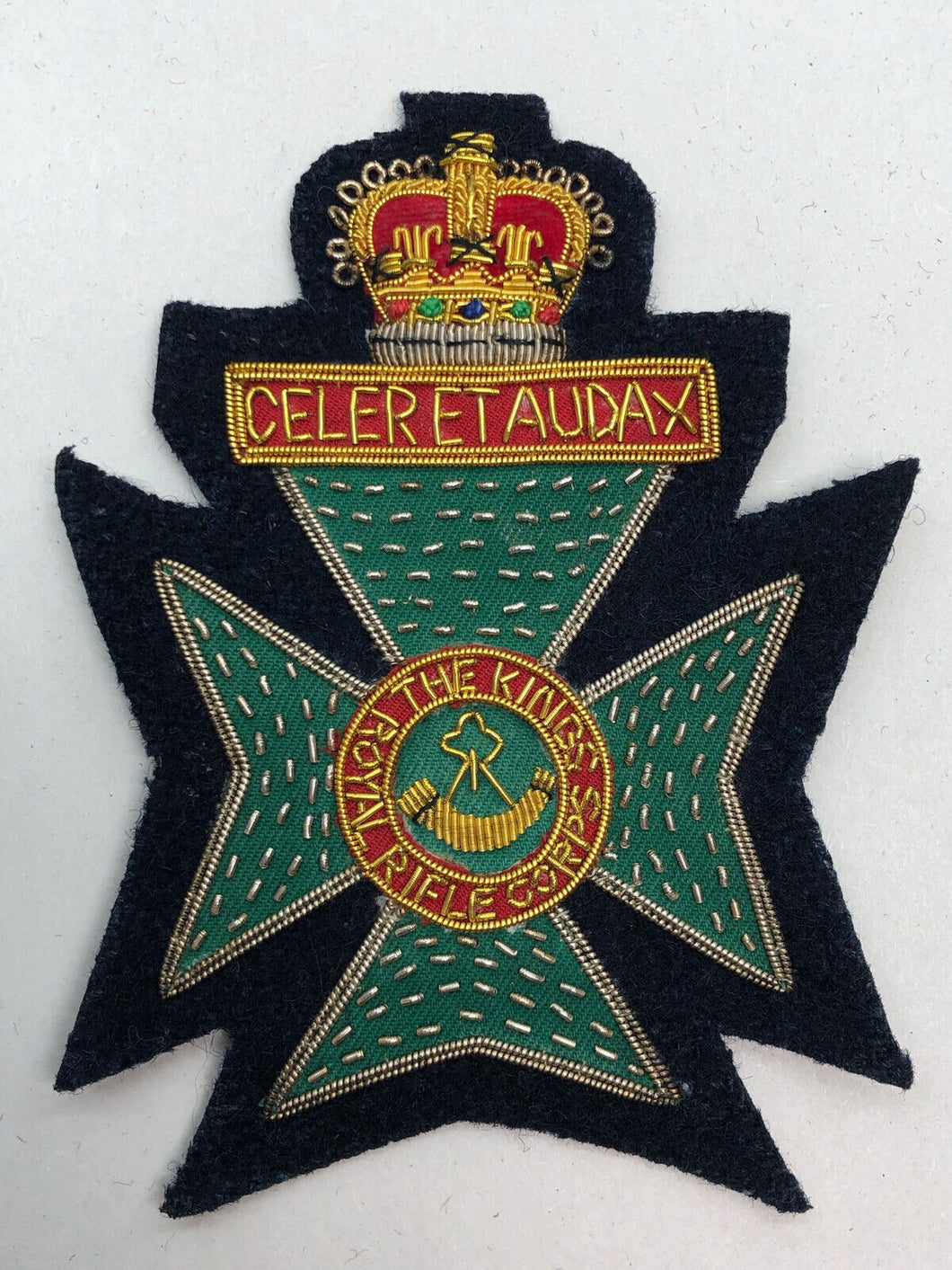 British Army Bullion Embroidered Blazer Badge - The Kings Royal Rifle Corps