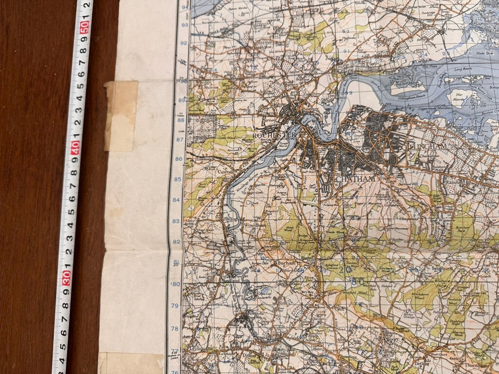 Original WW2 British Army GSGS OS Map of England - Chatham & Maidstone - The Militaria Shop