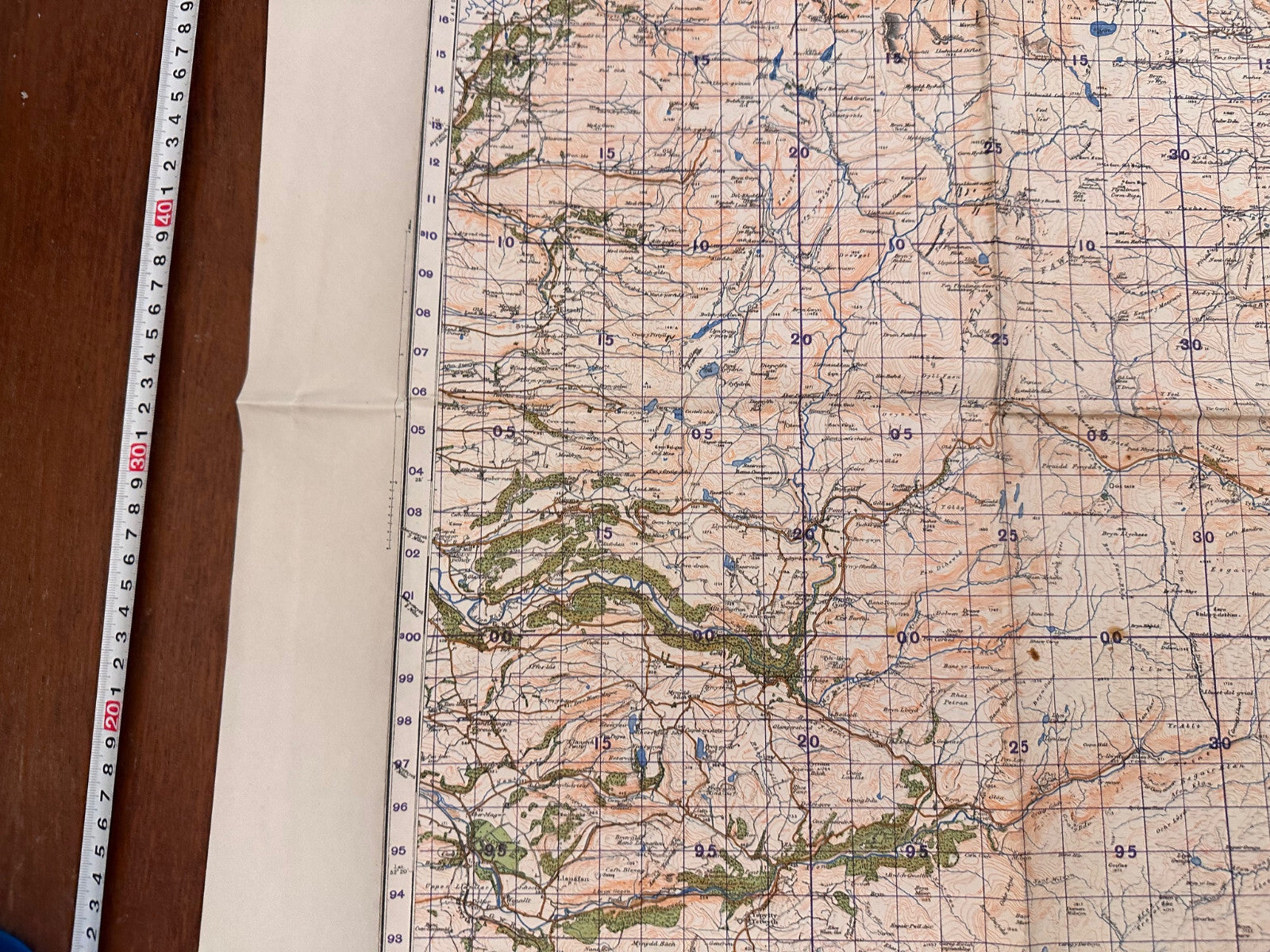 Original WW2 British Army GSGS OS Map of Wales - Llanidloes - The Militaria Shop