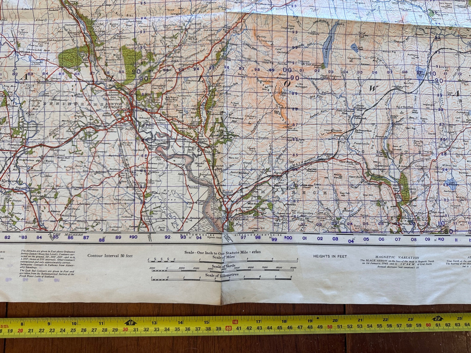 Original WW2 British Army GSGS Map of Scotland - Newton Stewart - The Militaria Shop