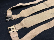 Load image into Gallery viewer, Original WW2 British Army 37 Pattern Khaki L-Straps Webbing - Wartime Dated
