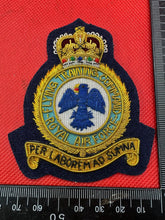 Load image into Gallery viewer, British RAF Royal Air Force Training Command Bullion Embroidered Blazer Badge
